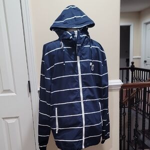 Ecko Unlimited Blue and White Hooded Windbreaker
